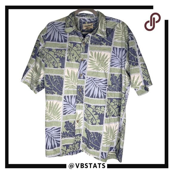 Cooke Street Mens Aloha Short Sleeve Button Up Hawaiian Shirt Blue Green Size XL - Picture 1 of 8